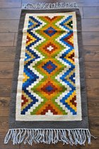 Handgemaakt Kelim vloerkleed 70 cm x 140 cm - Wol tapijt Kilim Uit Egypte - Handgeweven Loper tapijt - Woonkamer tapijt -  Oosterse Vloerkleed