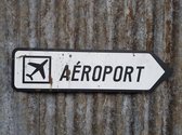 Retro wegwijzer 'Aéroport' 60cm | Nieuw oud bord | Vintage stijl