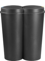 Bol.com EezyLife Prullenbak - 2 x 25 liter - zwart aanbieding