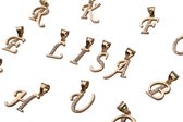 Hemels juwelier- Letter V- Steen- 14k geelgouden hanger- Dames- Goud- HML1V - Cadeautje-  Letterhanger