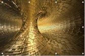 Gouden Donut Inside - Foto op Tuinposter - 120 x 80 cm