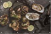Oesters met oestermes - Foto op Tuinposter - 90 x 60 cm