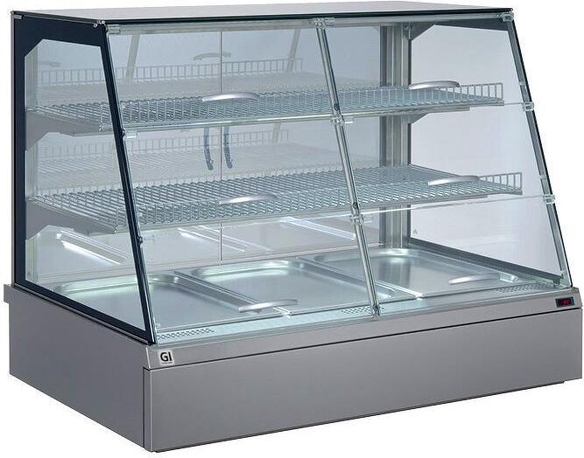 Gastro Inox Gastro-Inox Snackstogo Warmhoudvitrine 3x Gn1 1 Waterlade Achterzijde Gastro-Inox 106.505