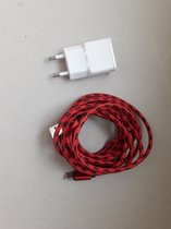 Alba 3m USB-C naar USB A Rode Kabel + Oplader