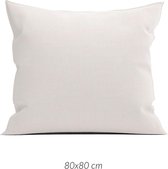 2x Luxe Linnenlook Kussenslopen Ecru | 80x80 | Fijn Geweven | Zacht En Ademend