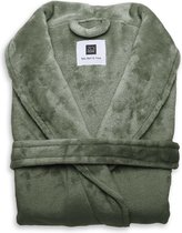 Heerlijk Zachte Unisex Fleece Badjas Lang Model Olijf Groen | XL | Comfortabel En Luxe | Met Ceintuur, Zakken En Kraag