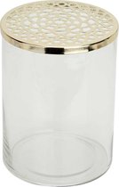 Vaas met Deksel voor Bloemen - Bloempot - Transparant - 15x15xh20cm - Cilindrisch Glas