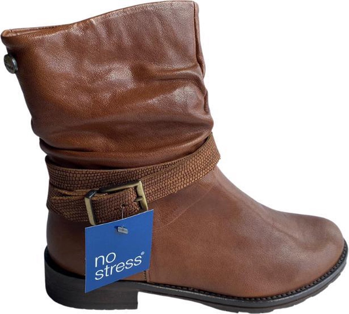 No Stress Leer Schoenen Bruin laarzen botinnen botten cognac  meisjesschoenen winterschoenen - Schoenen.nl