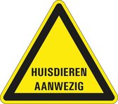 Waarschuwingsbord huisdieren aanwezig - kunststof 150 mm