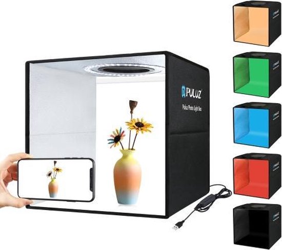 Photo Tente Set De Studio Photo Avec Lampe LED 24 X 22 X 24 Cm Cube De Lumière Tente De Lumière