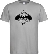 Grijs Tshirt met  " BadMan " print Zwart size XXL