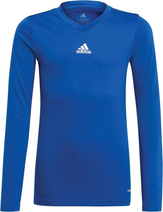 Groet Milieuvriendelijk span adidas Team Base Longsleeve Junior Sportshirt - Maat 152 - Unisex -  Blauw/Wit | bol.com