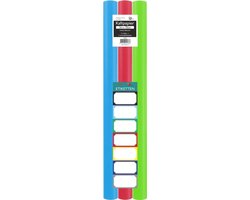 Foto: Assortiment kaftpapier voor schoolboeken lime groen turquoise rood 200 x 70 cm 3 rollen