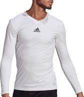 adidas Team Base Longsleeve Heren  Sportshirt - Maat M  - Mannen - Wit/Zwart