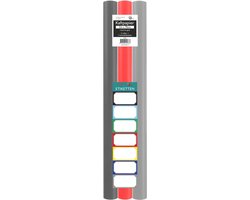 Foto: Assortiment kaftpapier voor schoolboeken lichtgrijs donkergrijs rood 200 x 70 cm 3 rollen