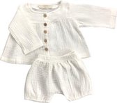 Li-Leigh Baby Milky Set, zomersetje, bloomer broekje en bloesje, kleur: wit, maat: 74