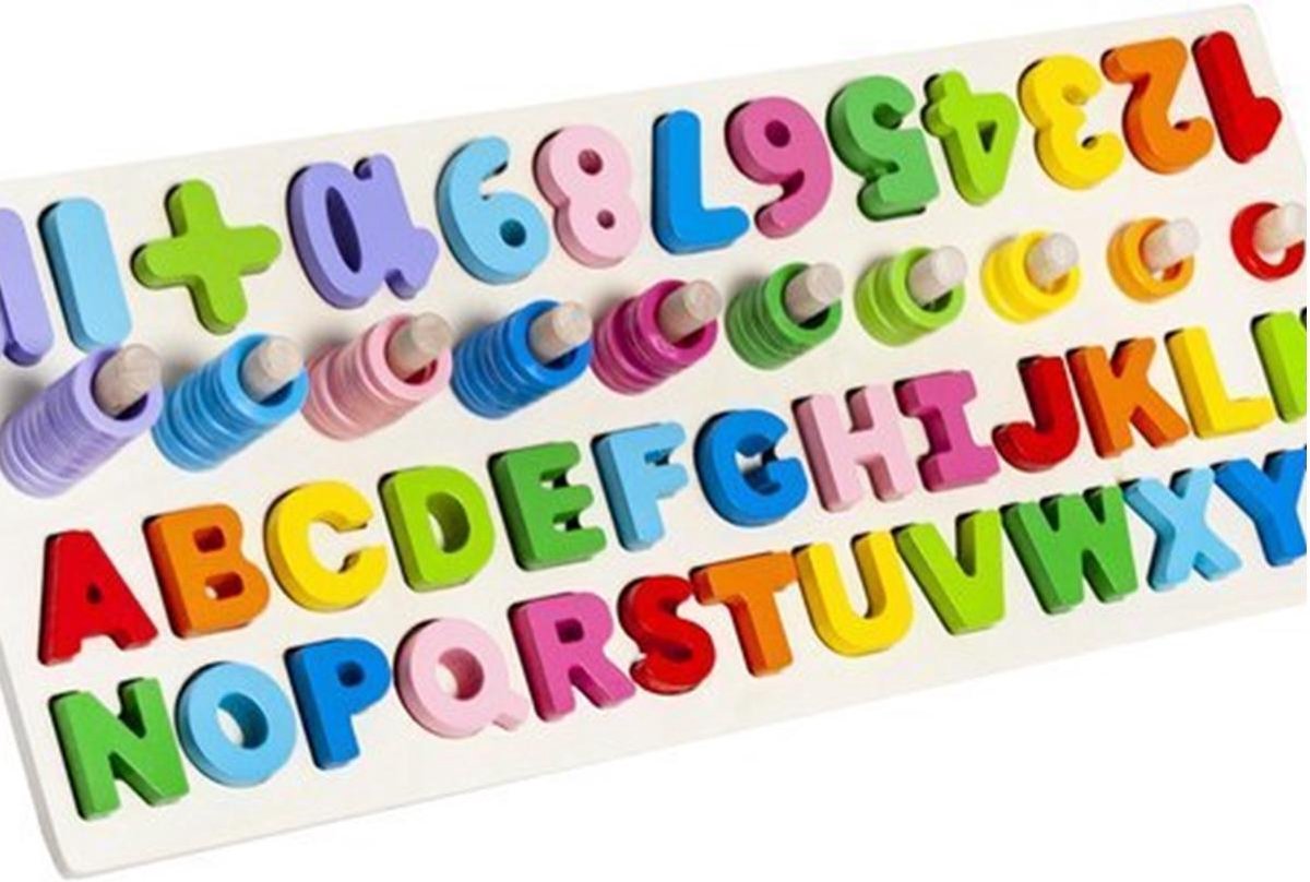 Houten Speelgoed - Alfabet leren - Cijfers - leren tellen - Alfabet - Puzzel - kinderen
