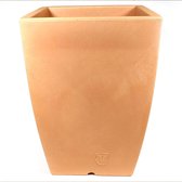 VECA - Vaso Genesis Quadrato - Bloempot - 28x28x40cm - Terracotta Di Siena