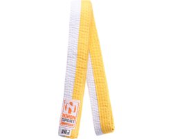 Tweekleurige judo- en karateband Nihon | stevige kwaliteit | Wit / Geel (Maat: 240)