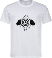 Wit T Shirt met  " Captain America " print Zwart size XXXL