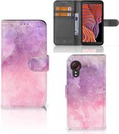 Telefoonhoesje Samsung Galaxy Xcover 5 | Xcover 5 Enterprise Edition Flipcase Pink Purple Paint