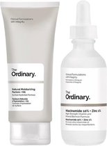 The Ordinary verzorgingsset - Natural Moisturizing Factors + HA 100 ml - Niacinamide 10% + Zink 1% 60 ml Supersize - effectieve formules - Tegen vlekken en onzuiverheden