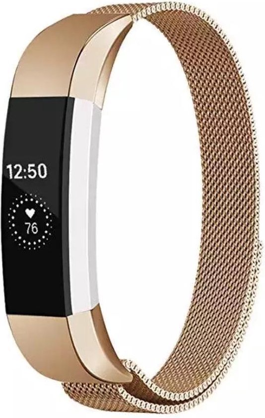 Strap-it Fitbit Alta / Alta HR Milanese band - rosé goud - Maat: S | bol.com