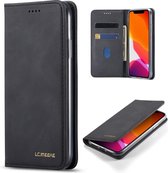 GSMNed - Leren telefoonhoesje zwart - Luxe iPhone 12 Pro Max hoesje - portemonnee - pasjeshouder iPhone 12 Pro Max - zwart