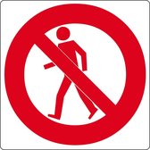 Vloerpictogram “verboden voor voetgangers” Wit & Rood 200 mm x 200 mm x 0,99 mm