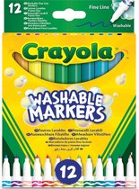 Crayola - 12 Afwasbare Viltstiften met dunne punt - Lange levensduurn