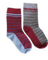 iN ControL multipack STRIPE socks - bordeaux/grey melange