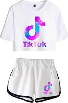 Tik Tok zomersetje - tik tok kleding - tik tok crop top - tik tok shirt + short - meisjes kleding - Nok Nak - tik tok artikelen