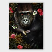 Poster Jungle Gorilla - Dibond - Meerdere Afmetingen & Prijzen | Wanddecoratie - Interieur - Art - Wonen - Schilderij - Kunst