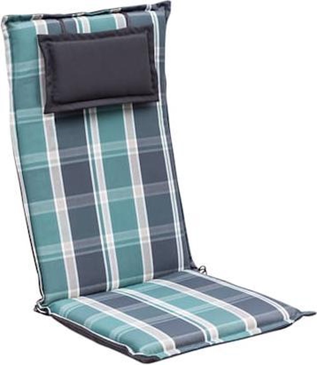 blumfeldt Donau Tuinkussen - stoelkussen - zitkussen hoge rug tuinstoel - 50 x 120 x 6 cm - UV bestendig polyester - Grijs