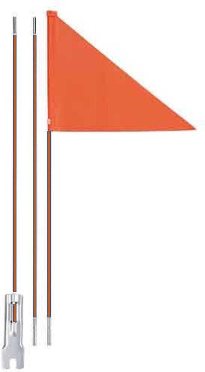 Fietsvlag Icetoolz oranje met fiberglas - deelbare stang 150 cm van Icetoolz — afbeelding 4