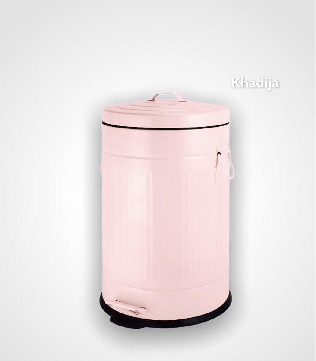 Poubelle rétro à pédale - rose - 12 L - 12 litres - cuisine - bureau |  bol.com