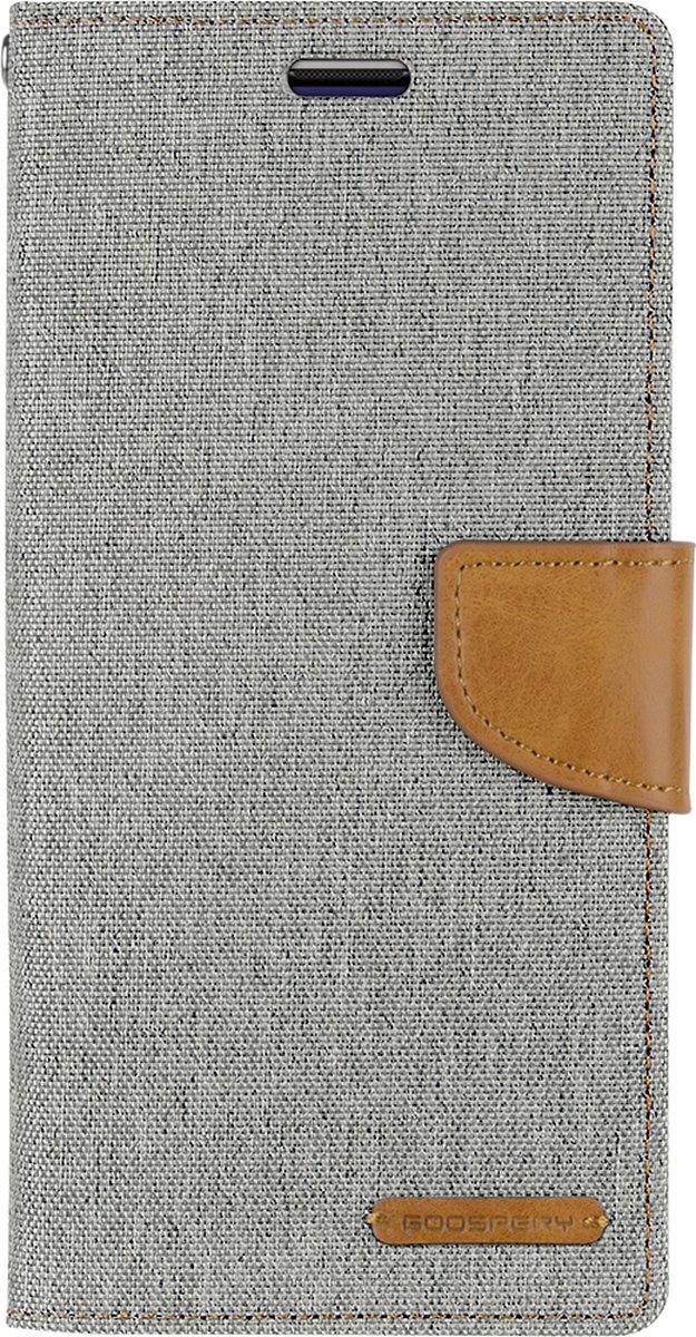 Hoesje geschikt voor Samsung Galaxy J4 - mercury canvas diary wallet case - grijs