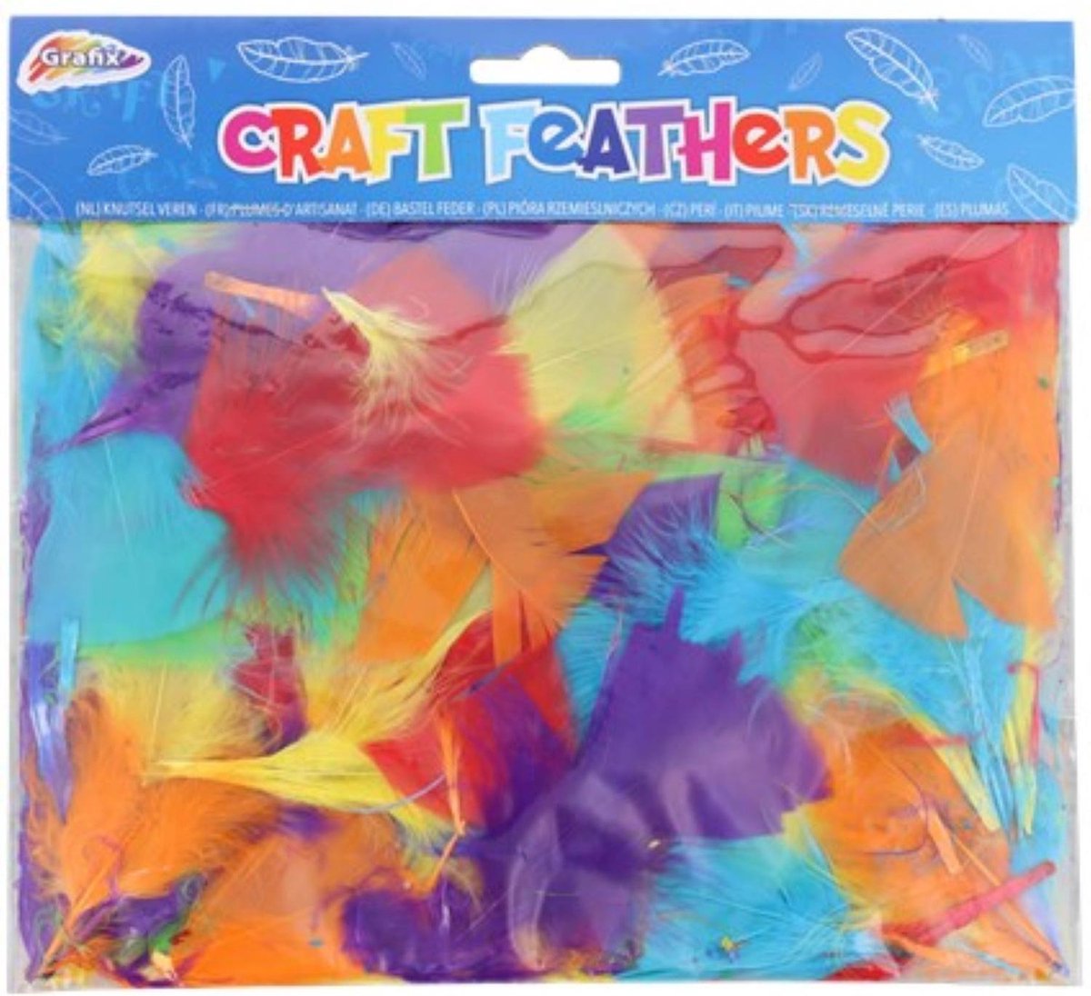 Grafix knutsel veren | Hobby veren | Gekleurde veren | Knutselen | 60 stuks | Diverse kleuren