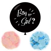Gender Reveal Ballon Versiering - Babydouche Roze en Blauwe papieren confetti - Boy or Girl Babyshower Decoratie Baby Shower Party