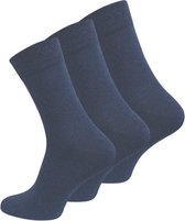 Katoenen sokken – 3 paar – jeans blauw – zonder elastiek – zonder teennaad – maat 35/38