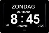 AquaZen Digitale Dementieklok - Kalenderklok - Digitale Klok met dag, datum, tijd en alarm - Inclusief afstandbediening