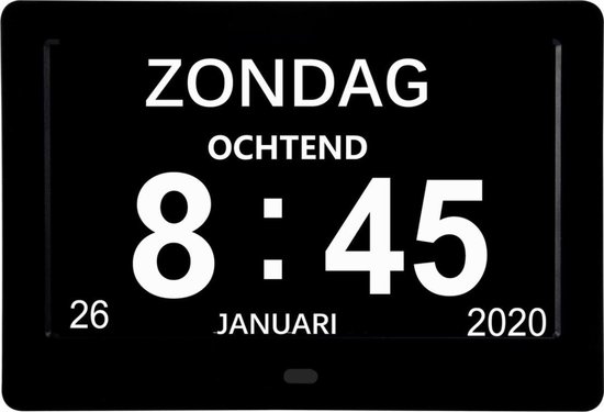 jurk accu Zeldzaamheid AquaZen Digitale Dementieklok - Kalenderklok - Digitale Klok met dag,  datum, tijd en... | bol.com