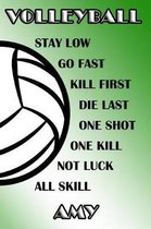 Volleyball Stay Low Go Fast Kill First Die Last One Shot One Kill Not Luck All Skill Amy