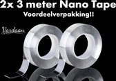 Nano Tape - Dubbelzijdige Plakband - Transparant - Vardaan®️ Dubbelzijdige Nano Tape - Herbruikbaar & Waterproof Nano Tape - Griptape - Nano Tape 3 meter - 2 stuks ✅✅✅