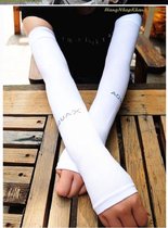 UV bescherming Cool Ice Skin Uv - cut polsbandje Arm Sleeve Set van 2 Wit Groot - 38-40cm