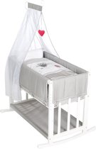 Roba Babywiegje "Adam & Owl" 4 in 1 wit- baby bed-MDF-Wit-De wieg kan je laten schommelen of vastzetten door middel van een slot