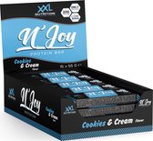 XXL Nutrition - N'Joy Protein Bar 15-Pack - Eiwitrepen & -snacks, Proteïne repen - Smeuïge Eiwit Reep én Hoog in Eiwit - Cookies & Cream