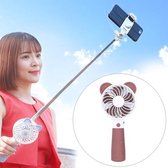 Draagbare mooie stijl Mini USB-oplader Handheld kleine ventilator met selfie-stick (bruin)