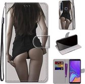 Voor Samsung Galaxy A9 2018 Gekleurde Tekening Cross Textuur Horizontale Flip PU Lederen Case met Houder & Kaartsleuven & Portemonnee & Lanyard (Minirok)
