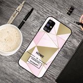 Voor Samsung Galaxy M31s Frosted Fashion Marble Shockproof TPU beschermhoes (gouden driehoek)